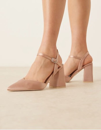 Bridal Frankie embellished heeled shoes in blush satin