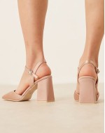 Bridal Frankie embellished heeled shoes in blush satin