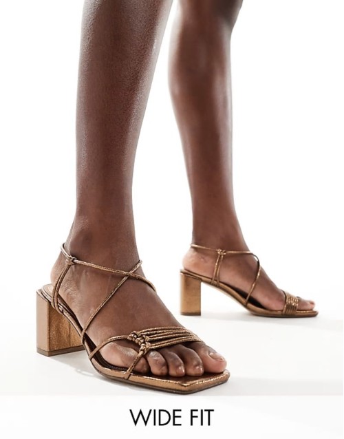Special Offer ‌Stylish Taryn strappy block heel sandals in bronze