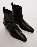 Maxy leather western boots with harness in black