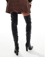 Acquaria Wide Fit over the knee boots in black
