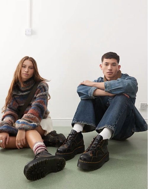 unisex Church quad 5 eye boots in black vintage smooth leather