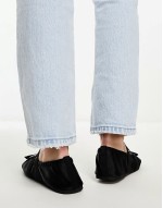 Los Angeles ruched ballet in black satin