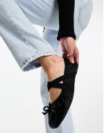 Los Angeles ruched ballet in black satin