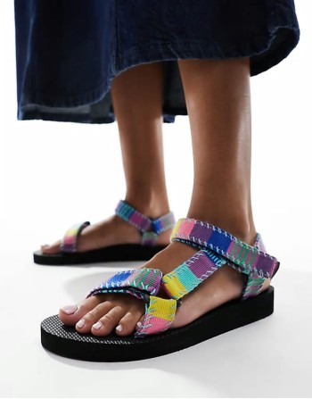 s Trekky patchwork print sandals in multi
