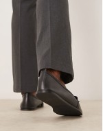 soft leather bow detail flat ballet pumps in black