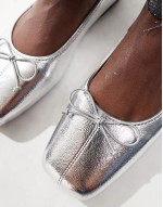 Cotton On ziggy ballet pump in silver