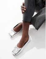 Cotton On ziggy ballet pump in silver