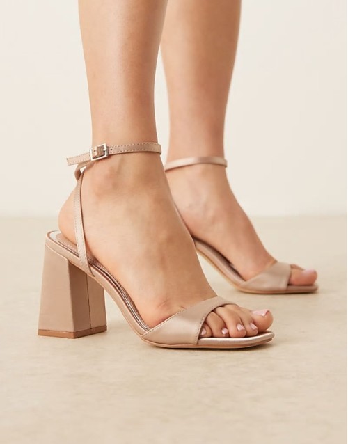 Bridal Wink 2 heeled sandals in blush satin